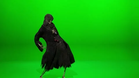Spooky Bone Man Cloak Dance VFX Asset Stock Footage 318998733