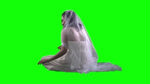 Spooky bride ghost looking at the camera Stock Footage 203990137