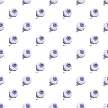 Spooky cartoon eyeballs seamless pattern for halloween designs Stock Illustration