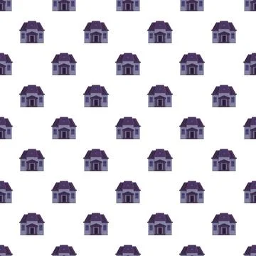 Spooky cartoon house pattern for halloween theme Stock Illustration