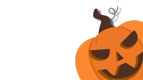 Spooky carved jack o lantern pumpkin illustration on white background with .. Stock Illustration
