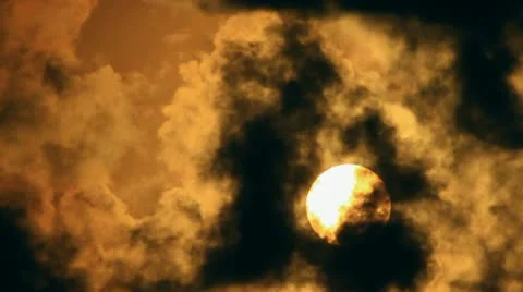 Spooky Clouds and Sun Time Lapse Stock Footage 22348782