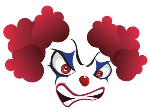 Spooky Clown Face Stock Illustration