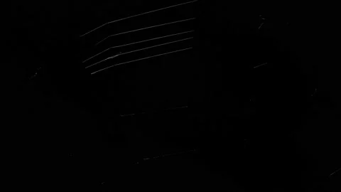 Spooky cobweb at night, amazing construction of tiny and shiny spiderweb Stock Footage 208903370