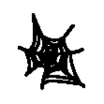 Spooky cobweb pixel art vector illustration Stock Illustration