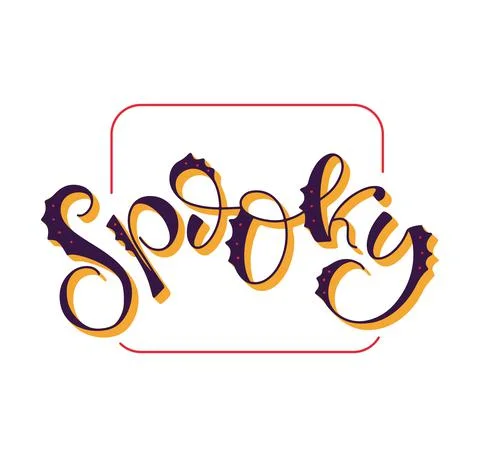 Spooky - colored lettering, vector illustration isolated on white background Stock Illustration