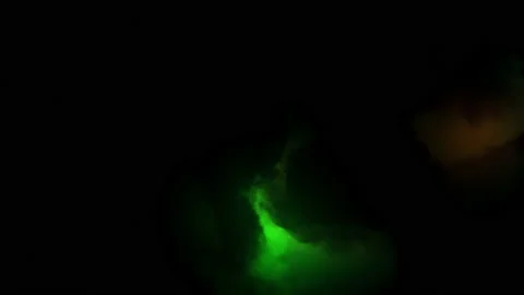 Spooky Dark Clouds with Green Strobe Lightning. Abstract Smoke Cloud. Stock Footage 139365025