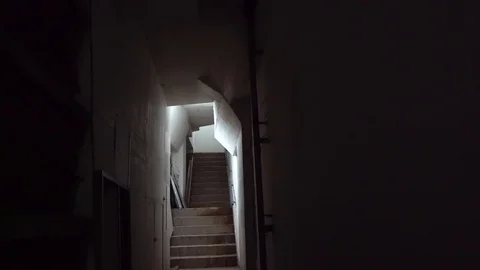 Spooky dark hallway Stock Footage 89929048