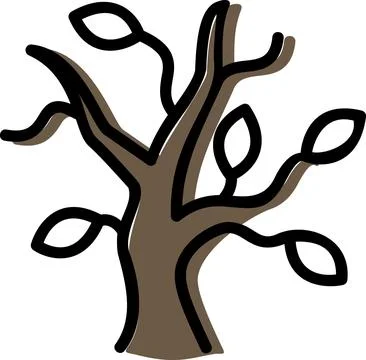 Spooky dead tree branch autumn plant Ilustração Stock