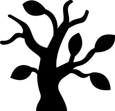 Spooky dead tree branch graphic icon Stock Illustration