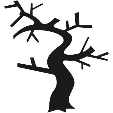 Spooky Dead Tree Graveyard Scene Illustrazione stock