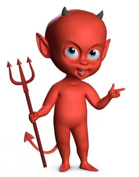 Spooky devil boy with a trident Stock-Illustration