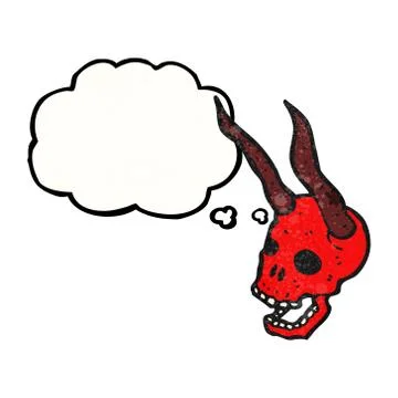 Spooky devil skull cartoon Stock Illustration