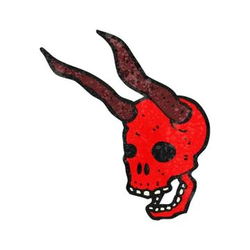 Spooky devil skull cartoon Stock Illustration