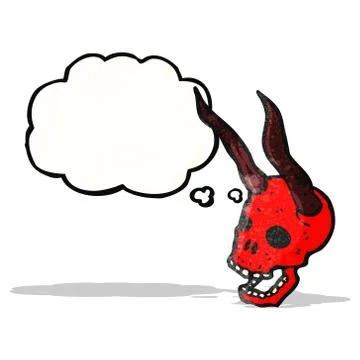 Spooky devil skull cartoon Stock Illustration