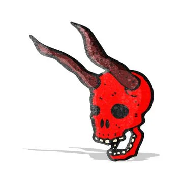 Spooky devil skull cartoon 스톡 일러스트
