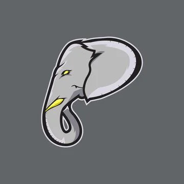 Spooky elephant head vector illustration Stock Illustration