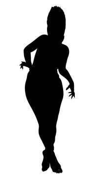 Spooky evil witch silhouette Ilustração Stock