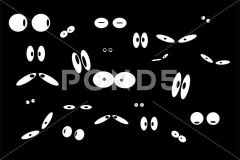 Spooky eyes on black Stock Illustration