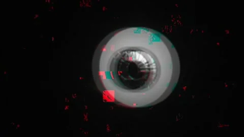 Spooky Eyes Loop: Animated Stare in the Dark Stock Footage 302476848