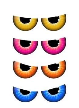 Spooky eyes set  vector  design isolated on white background Stock Illustration