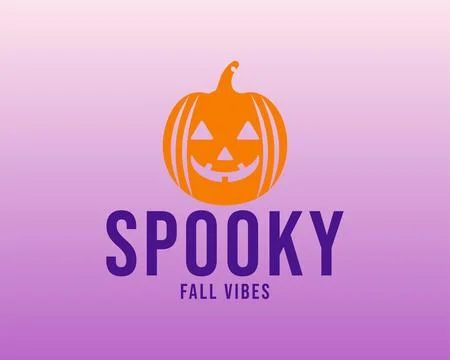 Spooky fall vibes halloween pumpkin Stock Illustration