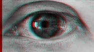 Spooky Female Eye With Glitch Effect Stock Footage