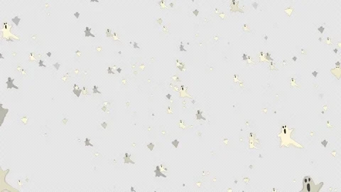 Spooky Floating Ghosts Seamless Animation on Alpha Stock Footage 313284977