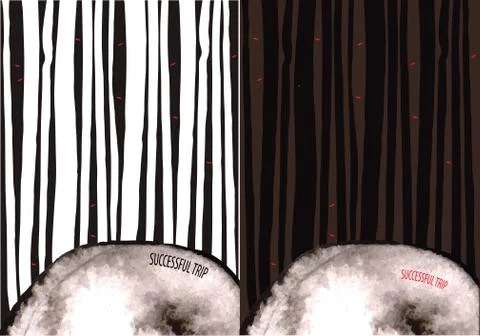 Spooky forest set Illustrazione stock