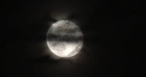 Spooky Full Moon - Clouds - Establishing shot Stock Footage 114278246