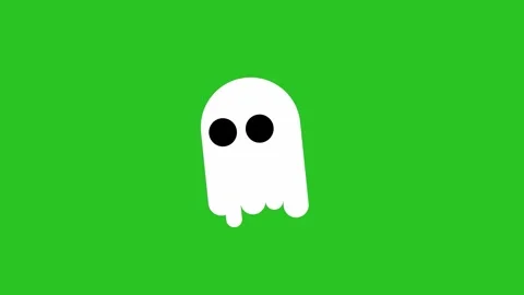Spooky Ghost Icon Moving Chroma Animation 4K Video Stock Footage 344641876