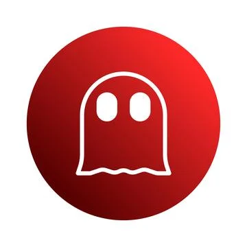 Spooky ghost illustration on red circle background evoking halloween spirit.. Stock Illustration