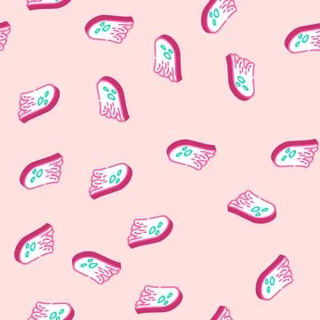 Spooky ghost isometric icon seamless pattern Stock Illustration