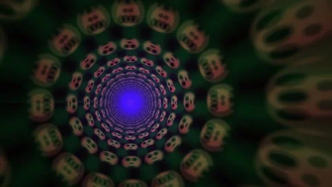 Spooky Ghost Tunnel Vortex Animation with Glowing Blue Center. Stock Footage 334542849