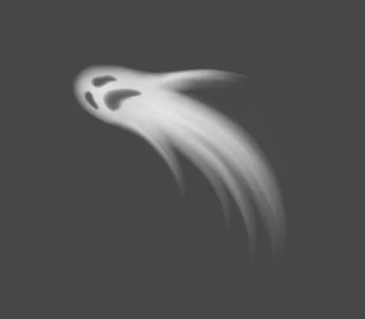 Spooky Ghostly Shape in Dark Minimalist Design Stock Illustration