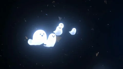 Spooky ghosts halloween Stock Footage 308727852