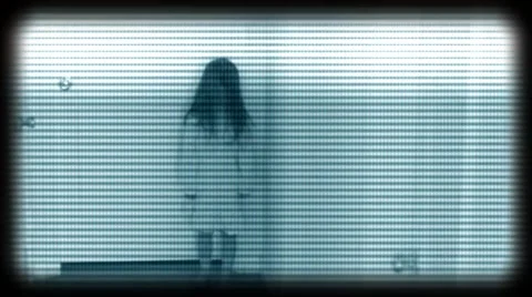 SPOOKY GIRL WITH ATMOSPHERIC SOUND Stock Footage