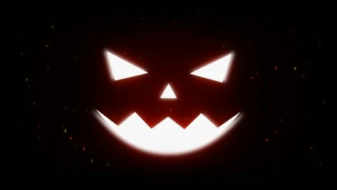 Spooky glowing pumpkin face with glitch effect motion loop background Stock-Footage 343231073
