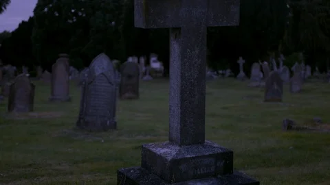 Spooky Graveyard Night Scene 스톡 동영상 116553310