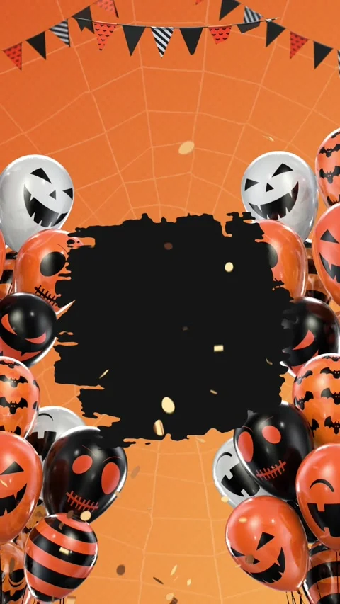 Spooky Halloween 4K Vertical Background Footage with Empty Copy Space for S.. Stock Footage 344631254