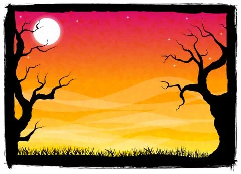 Spooky halloween background Stock Illustration
