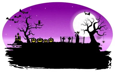 Spooky halloween background Illustrazione stock