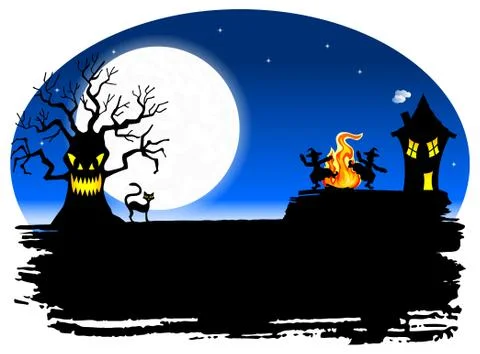 Spooky halloween background Stock Illustration