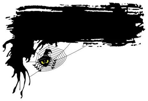 Spooky halloween background with spider Stock Illustration