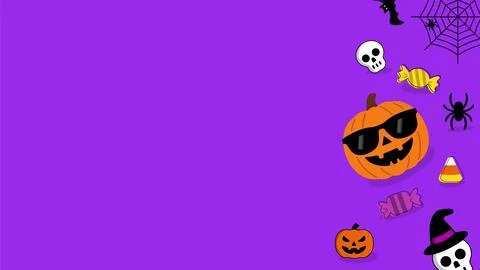 Spooky Halloween border layout featuring cool pumpkin Stock Illustration
