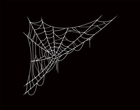 Spooky Halloween cobweb icon with corner net Illustration