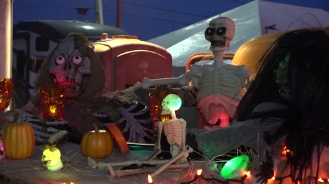 Spooky Halloween Decorations Video stock 57340105