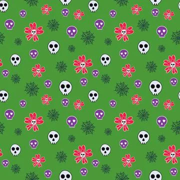 Spooky Halloween elements pattern design イラスト素材