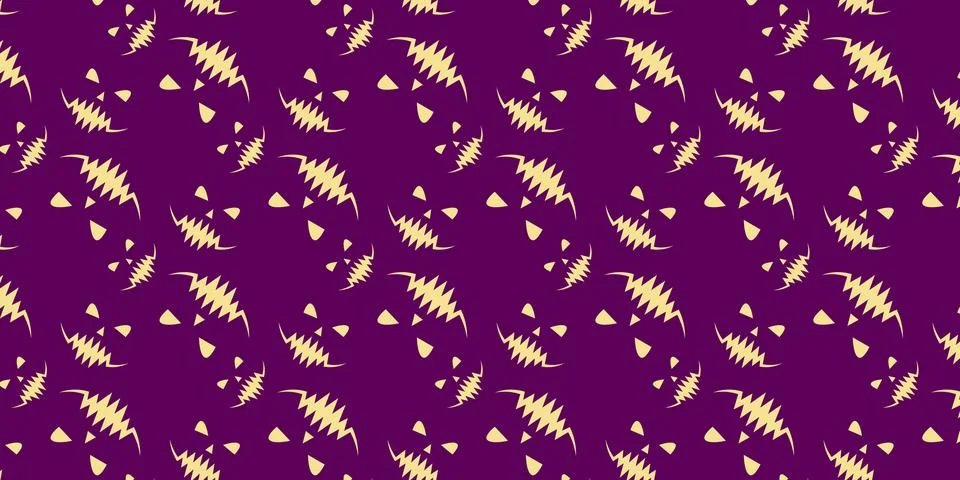 Spooky Halloween faces repeat pattern vectors backgrounds Stock Illustration