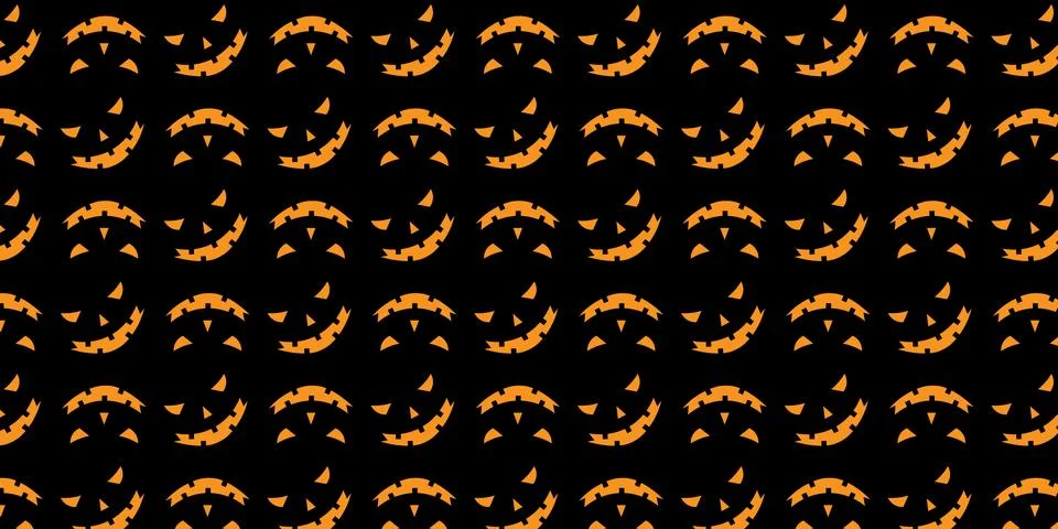 Spooky Halloween faces repeat pattern vectors backgrounds Stock Illustration